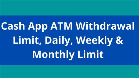 Cash App Atm Withdrawal Limit
